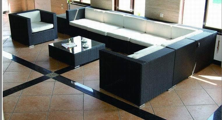 Single sofa+ table+ sofa nero+bianco